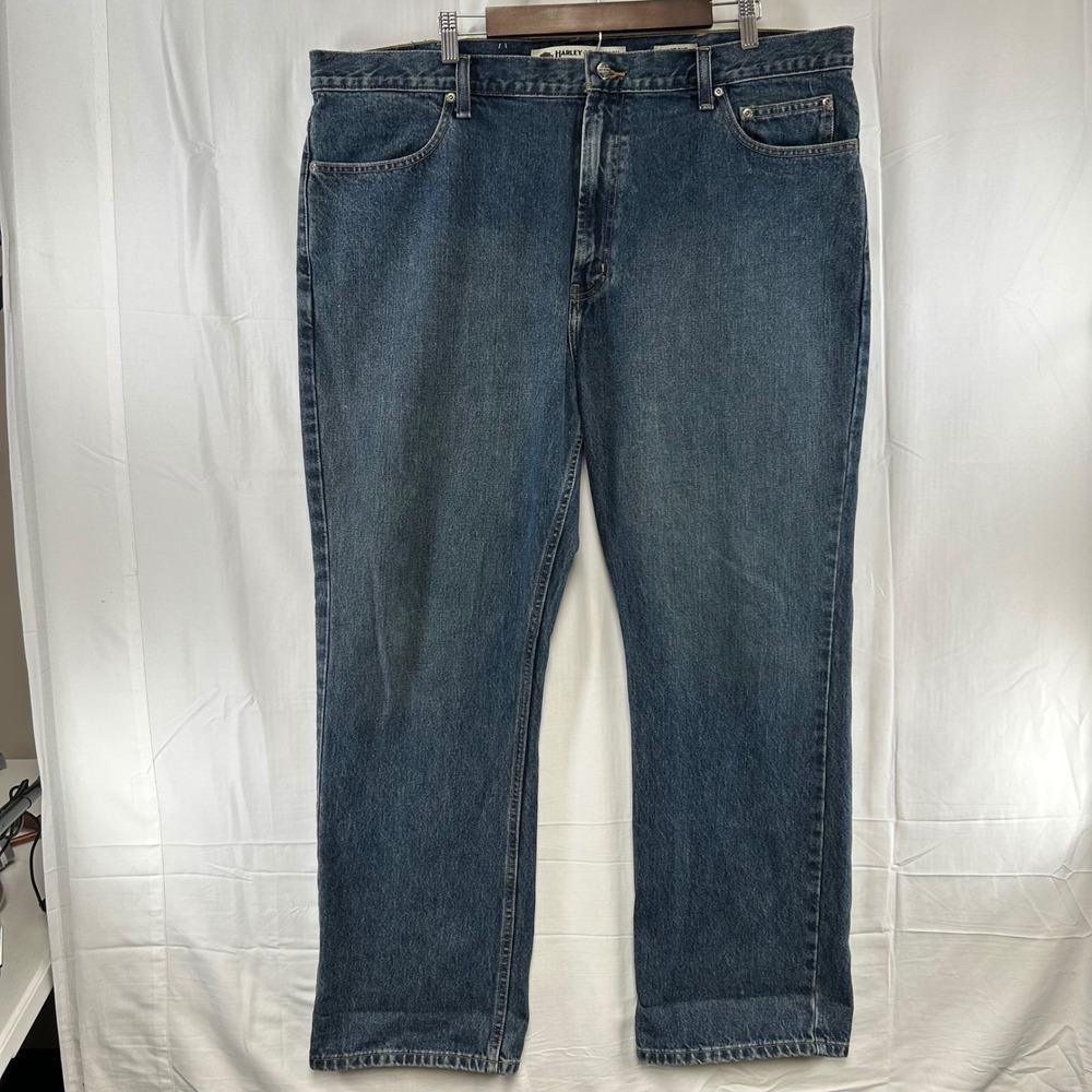 Harley-Davidson Bootcut Jeans Mens 44x32 Blue Medium Wash Denim
